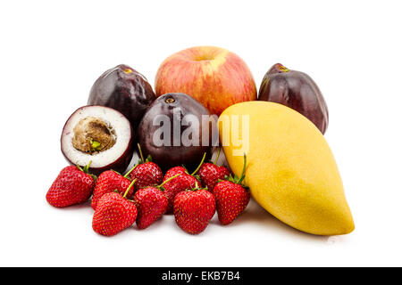 Obst isoliert auf weißem Hintergrund Stockfoto