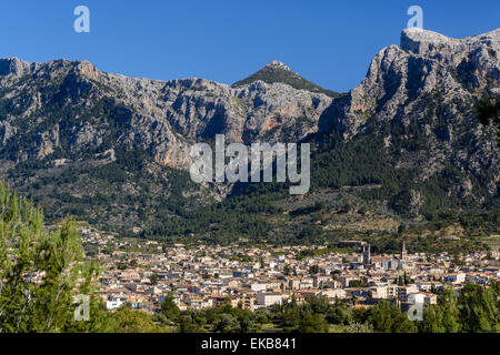 Blick auf Soller, Mallorca, Balearen, Spanien Stockfoto