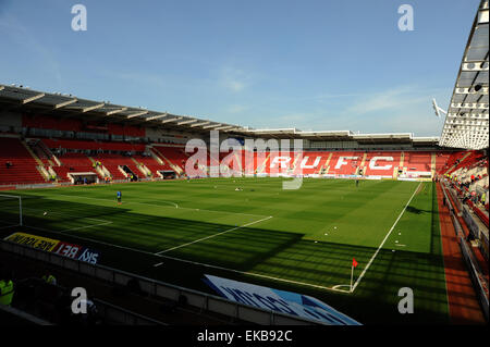Rotherham Yorshire UK - das Aeseal New York Stadium, Heimstadion des Rotherham United Football Club - nur für redaktionelle Verwendung. Keine Verkaufsförderung. Für das Football-Image Stockfoto