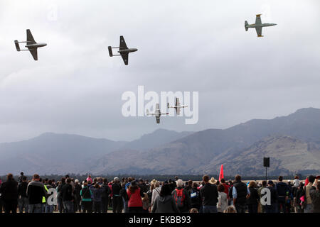 Aktion von Warbirds über Wanaka, 2014, Neuseeland Stockfoto