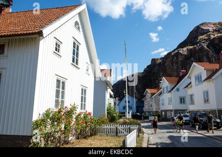 Häuser in Fjallbacka, Bohuslan Region, Westküste Schweden, Skandinavien, Europa Stockfoto