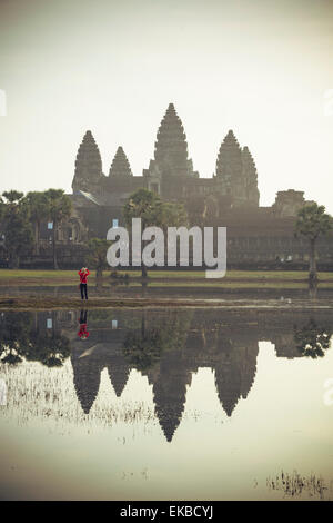 Tempel von Angkor Wat, Angkor, UNESCO-Weltkulturerbe, Kambodscha, Indochina, Südostasien, Asien Stockfoto