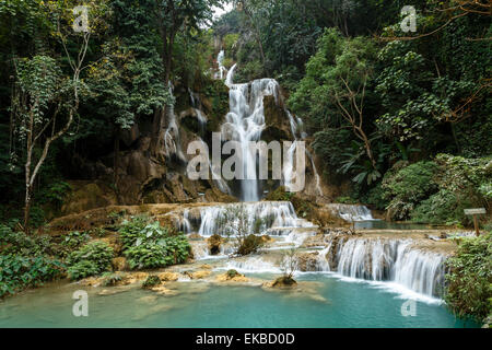 Kuang Si Wasserfall, Luang Prabang, Laos, Indochina, Südostasien, Asien Stockfoto