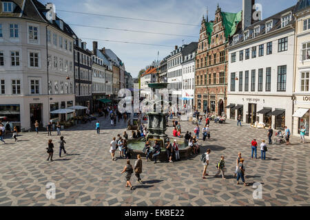 Stroget, der wichtigsten Fußgängerzone, Kopenhagen, Dänemark, Skandinavien, Europa Stockfoto