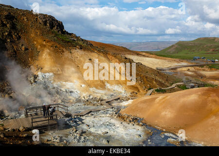 Geothermischen Feldern bei Krysuvik, Halbinsel Reykjanes, Island, Polarregionen Stockfoto