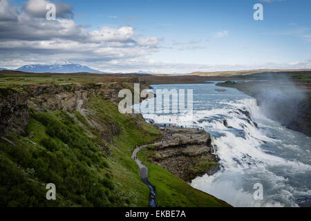 Gullfoss Wasserfall, Golden Circle, Island, Polarregionen Stockfoto