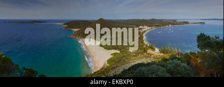 Port Stephens. Blick nach Süden vom Tomaree Head Stockfoto