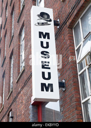 Hutmuseum Werke signieren in Stockport, grösseres Manchester UK Stockfoto