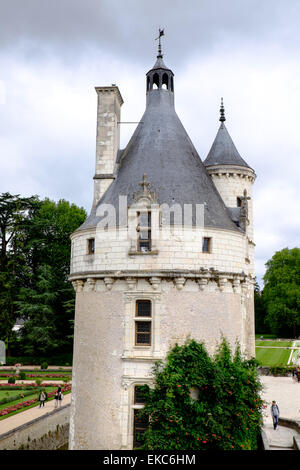 Marques Turm am Chateau de Chenonceau in Indre-et-Loire, Frankreich Stockfoto