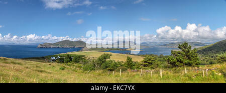 Landschaft Panorama Blick auf Valentia Island am Ring of Kerry, County Kerry, Irland Stockfoto