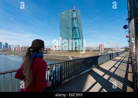 Europa, Deutschland, Frankfurt auf dem Main, Europäische Zentralbank, EZB, Sitz. Europa, Deutschland, Frankfurt Am Main am Europae Stockfoto