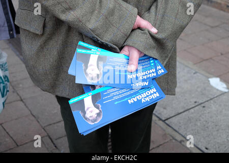 Kenneth Clarke werbend in Loughborough während der BRITISCHEN allgemeinen Wahl 2015 Stockfoto