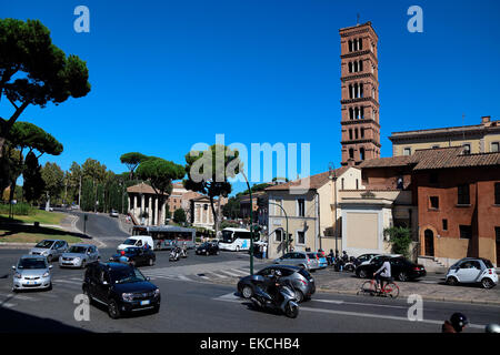 Italien Rom Piazza della Bocca della Verita Basilica di Santa Maria in Cosmedin Stockfoto