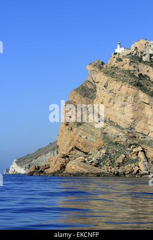 Punta Albir Cape in der Nähe von Altea Leuchtturm Stockfoto