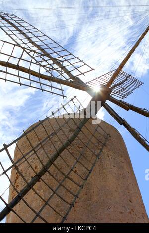 Salz Windmühle traditionelle Formentera Ibiza Balearen Stockfoto