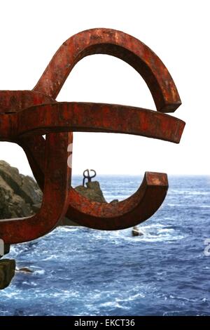 Chillida rostige Stahlskulptur in San Sebastian Stockfoto