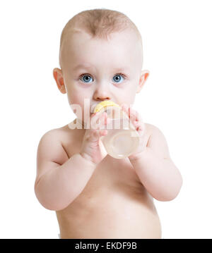 Baby Getränke aus der Flasche Stockfoto