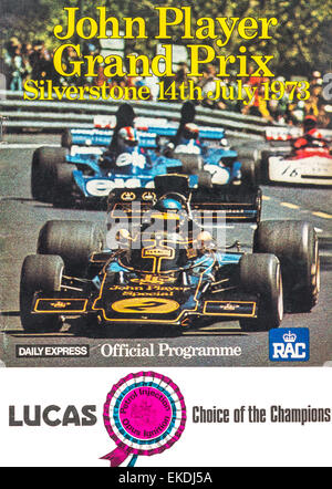 John Player Britischen Grand Prix Programm. Silverstone. 14. Juli 1973 Stockfoto