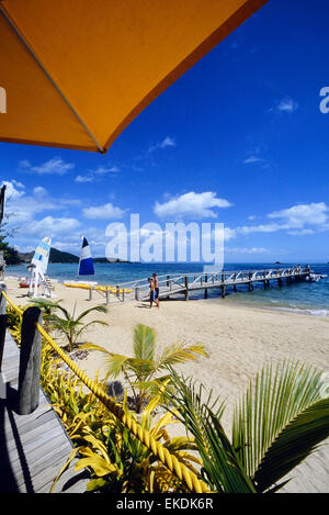 Strand im Malolo Island Plantation Island Resort. Lailai Insel. Fidschi-Inseln. Süd Pazifik Stockfoto