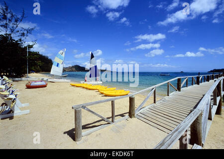 Strand im Malolo Island Plantation Island Resort. Lailai Insel. Fidschi-Inseln. Süd Pazifik Stockfoto