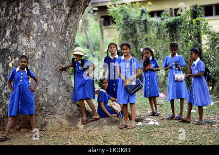 Schülerinnen und Schüler im Churchill Park. Lautoka. Fidschi-Inseln. Südpazifik. Stockfoto