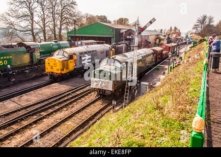 Ropley Station, Brunnenkresse Line, Mitte Hants Eisenbahn, Hampshire, England, Vereinigtes Königreich. Stockfoto