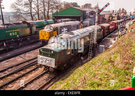 Ropley Station, Brunnenkresse Line, Mitte Hants Eisenbahn, Hampshire, England, Vereinigtes Königreich. Stockfoto