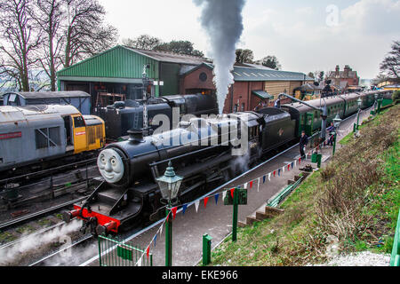 Ropley Station, Brunnenkresse Line, Mitte Hants Eisenbahn, Hampshire, England, Vereinigtes Königreich. Stockfoto