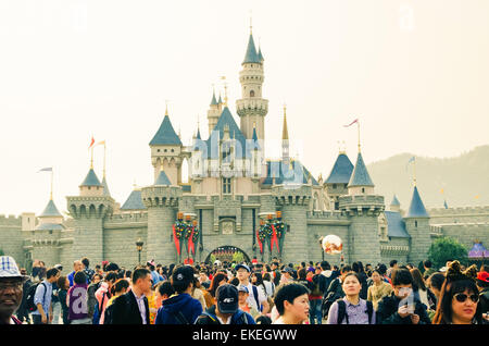 Hong Kong Disneyland Schloss, berühmte Sehenswürdigkeiten in Hong Kong. Stockfoto