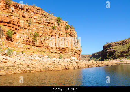 Kreuzfahrt in Chamberlain Gorge, El Questro Wilderness Park, Kimberley, Western Australia, WA, Australien Stockfoto