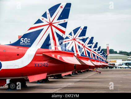 Royal Air Force Red Arrows Anzeige Team beim RIAT Fairford 2014 Stockfoto