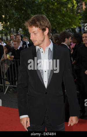 Formel 1-Fahrer Jenson Button kommt bei Formel 1-Party in London Stockfoto