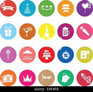 Partyzeit flache Symbole auf weißem Hintergrund, Lager Vektor Stock Vektor