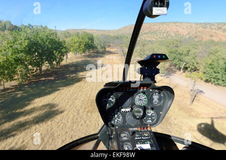 Luftaufnahme aus einem Helikopter Flug Robinson R44 übernommen El Questro Wilderness Park, Kimberley-Region, Western Australia, WA, Australien Stockfoto