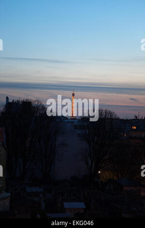 Lichter der Eiffelturm Stockfoto