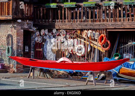 Squero San Trovaso: venezianische Gondeln sind Geburtshaus, Venedig Italien Stockfoto