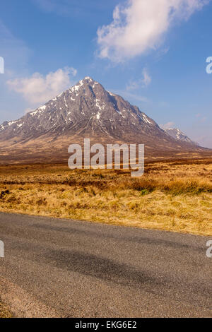 Buachaille Etive Mor, Fluß Etive, Glencoe, Scotland, UK Stockfoto