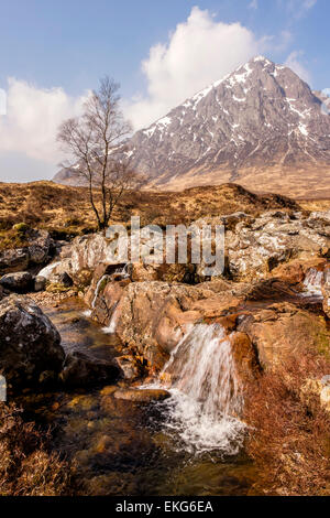 Buachaille Etive Mor, Fluß Etive, Glencoe, Scotland, UK Stockfoto