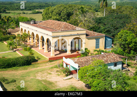 Kuba-Trinidad-Valle de Los Ingenios Tal der Sugar Mills Torre de Manaca-Iznaga Plantagenhaus vom Turm verwendet nur ernten Stockfoto