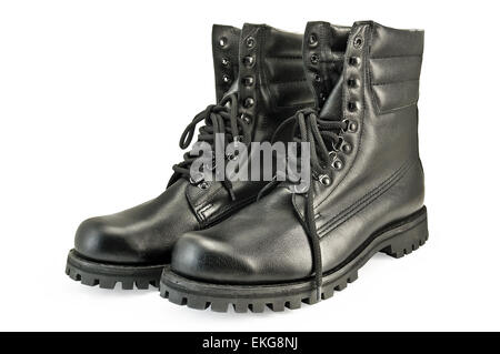 Armee Paar Stiefel Stockfoto