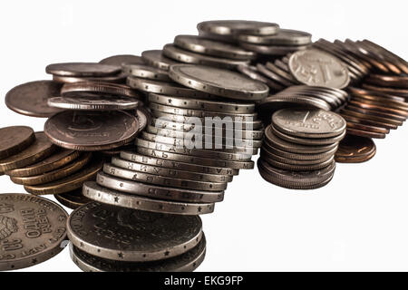 verstreuten Münzen Stockfoto
