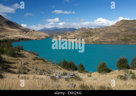 Lago Pehoe, der See Pehoe, Torres del Paine Nationalpark-Patagonien-Chile Stockfoto