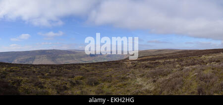 Blick auf die Vale Ewyas, Monmouthshire vom Hügel oberhalb Llanthony Priorat Stockfoto