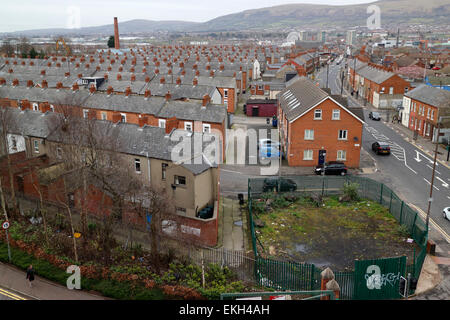 Website und Blick über Altstadt Süd Belfast Nordirland gelöscht Stockfoto