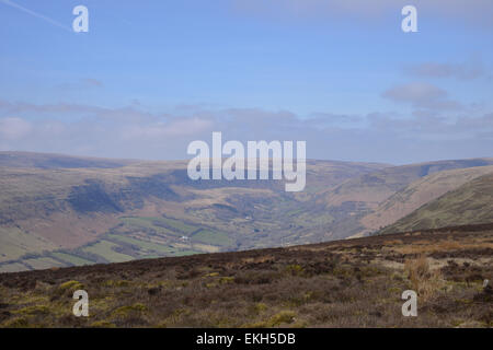 Blick auf die Vale Ewyas, Monmouthshire vom Hügel oberhalb Llanthony Priorat Stockfoto