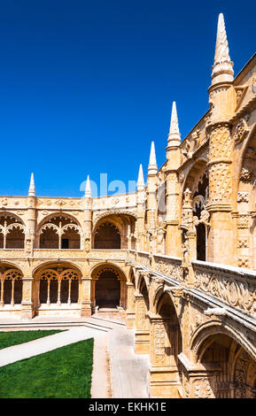 Lissabon, Portugal. Hieronymus-Kloster Kloster in Belem. Manuelinischen Schöpfung 1544 abgeschlossen. Stockfoto