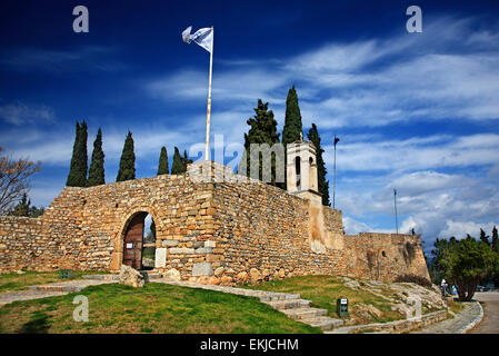 Die Festung Karababa, seitlich böotischen Stadt Chalkis, Euböa, Griechenland. Stockfoto