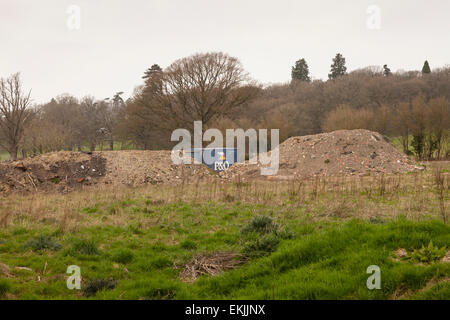 Horse Hill, Surrey, Freitag, 10. April 2015. Auf dem Gelände der Exploration Firma UK Öl & Gas Investitionen (UKOG) war alles still. Stockfoto