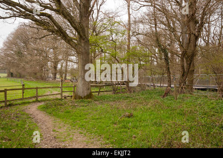 Horse Hill, Surrey, Freitag, 10. April 2015. Auf dem Gelände der Exploration Firma UK Öl & Gas Investitionen (UKOG) war alles still. Stockfoto