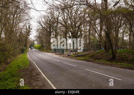 Horse Hill, Surrey, Freitag, 10. April 2015. Auf dem Gelände der Exploration Firma UK Öl & Gas Investitionen (UKOG) war alles still. Stockfoto